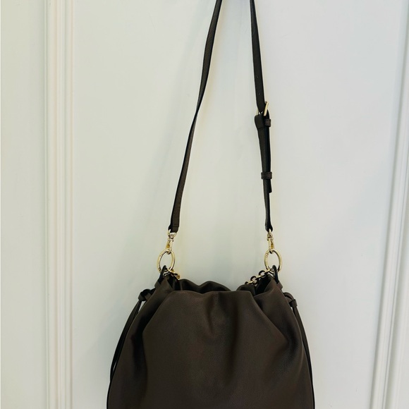 Henri Bendel Dark Brown Shoulder Bag with Gold Chain - Picture 5 of 10